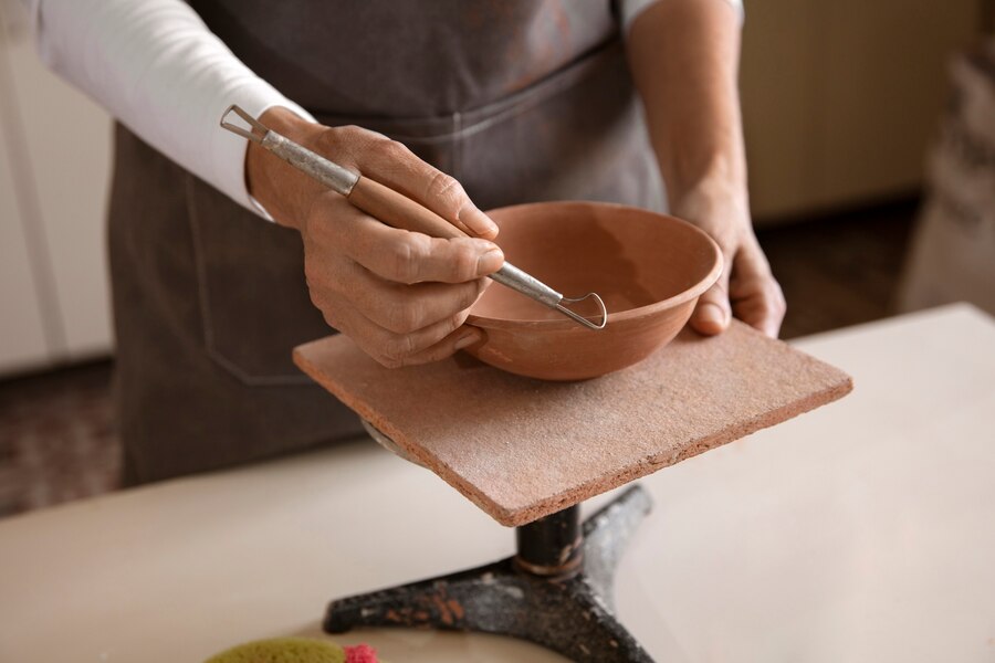 Pottery craftsperson studio creating ceramics 23 2150164897